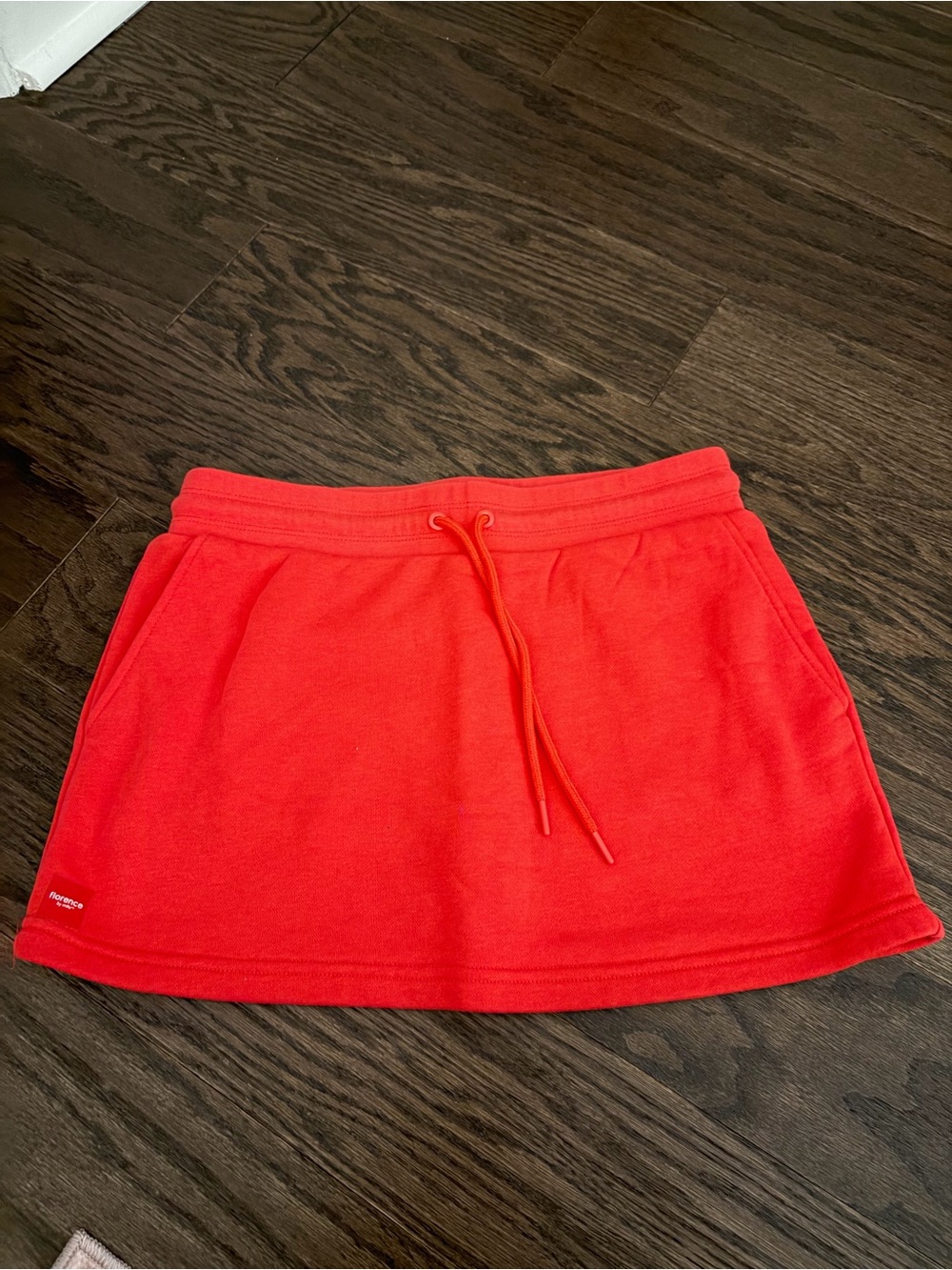 FLORENCE BY MILLS Red Drawstring Fleece Mini Skirt